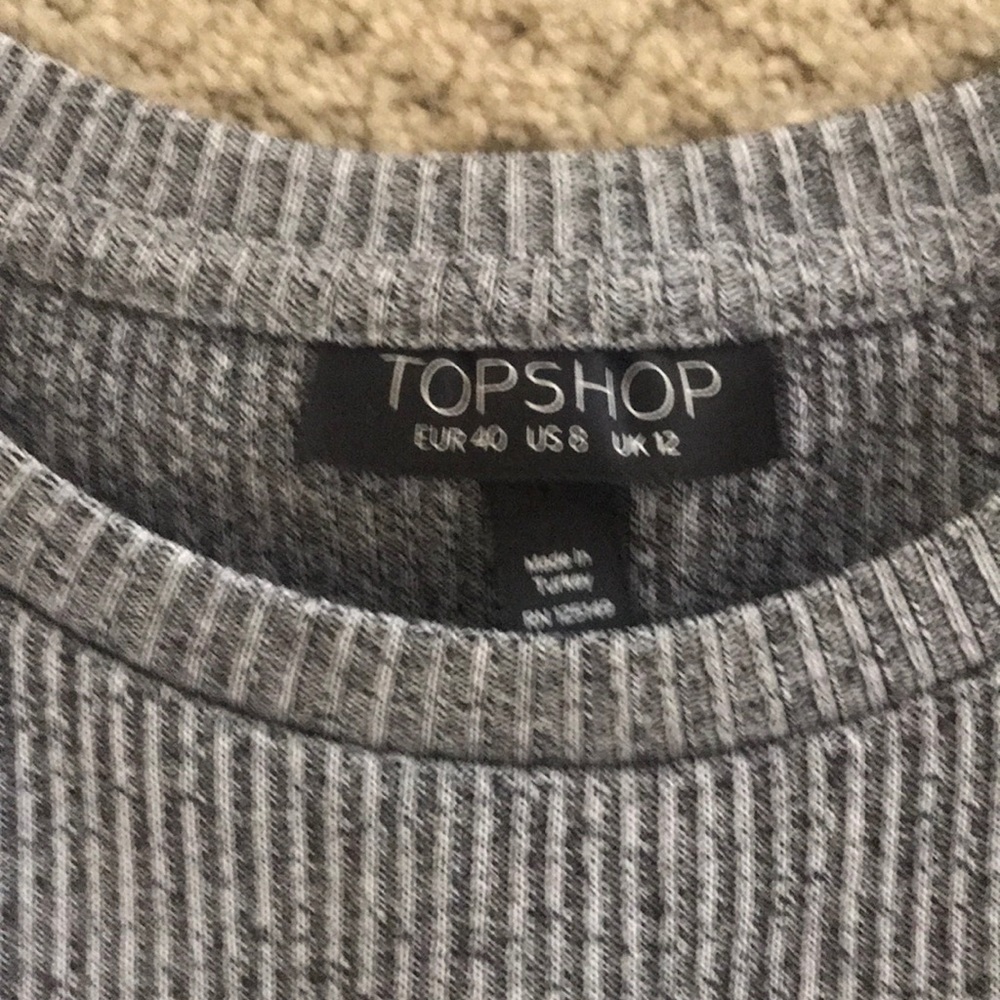Topshop grey ribbed dress - Picture 3 of 4